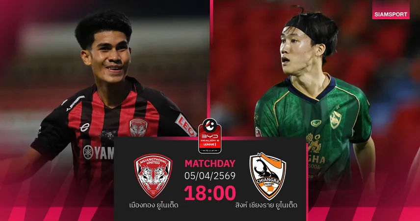 วิเคราะห์บอล เมืองทองฯ พบ สิงห์ เชียงราย (5 เม.ย.69) : กิเลนมีแต้มในบ้าน