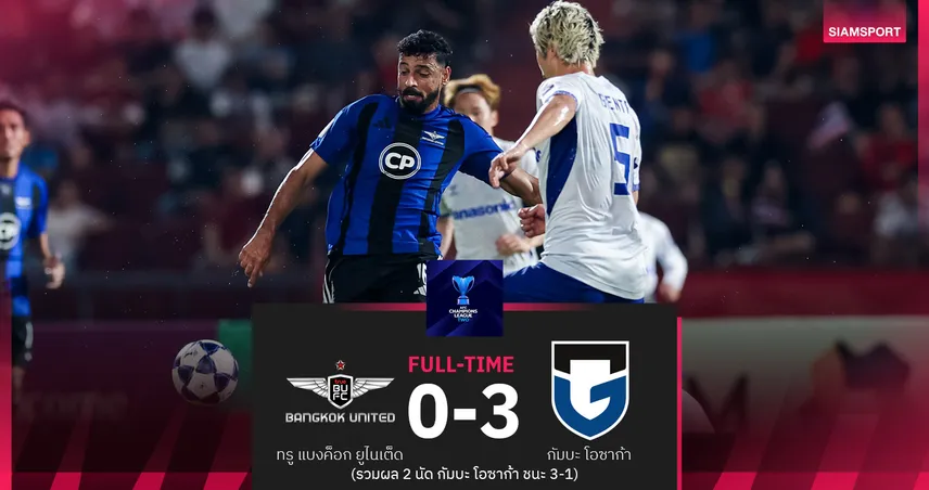 กัมบะ โอซาก้า บุกถล่ม ทรู แบงค็อก 3-0 รวม 3-1 ลิ่วชิง ACL2 102462