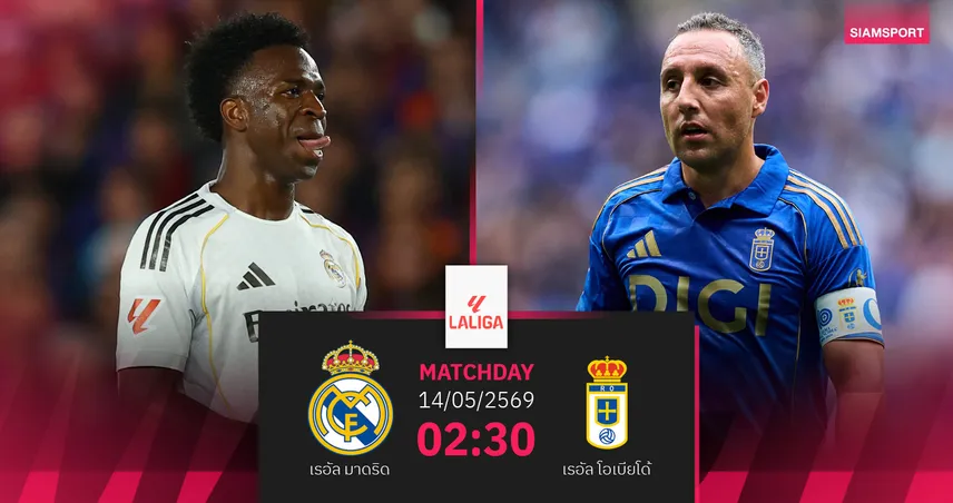 วิเคราะห์บอล เรอัล มาดริด vs เรอัล โอเบียโด้ 14 พ.ค. 69 : ราชันล้างอายลุ้นถล่มทีมตกชั้น
