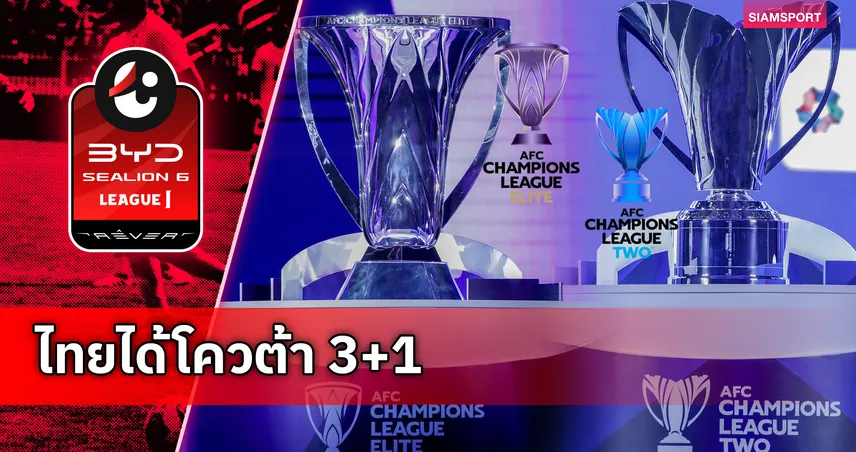 AFC ประกาศ สโมสรไทย ได้สิทธิ์ 3+1 เข้าร่วมแข่งขันรายการ ACL ฤดูกาล 2027/28