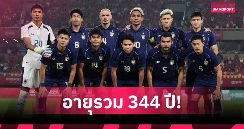 รู้หรือไม่! 11 ตัวจริงทีมชาติไทยชุดดวลจีน แข้งอายุเกินเลข 3 มีถึง 8 คน