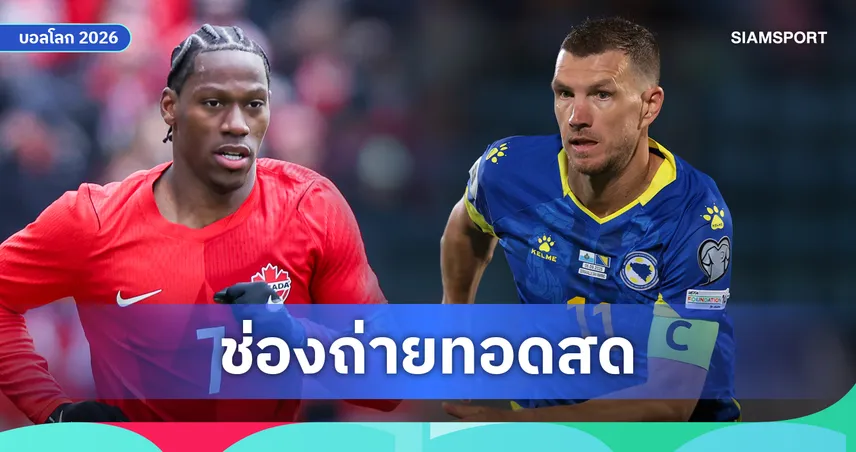 LIVE : ดูบอลสด แคนาดา vs บอสเนียฯ ดูบอลโลก 2026 พร้อมลิงก์ดูบอลออนไลน์