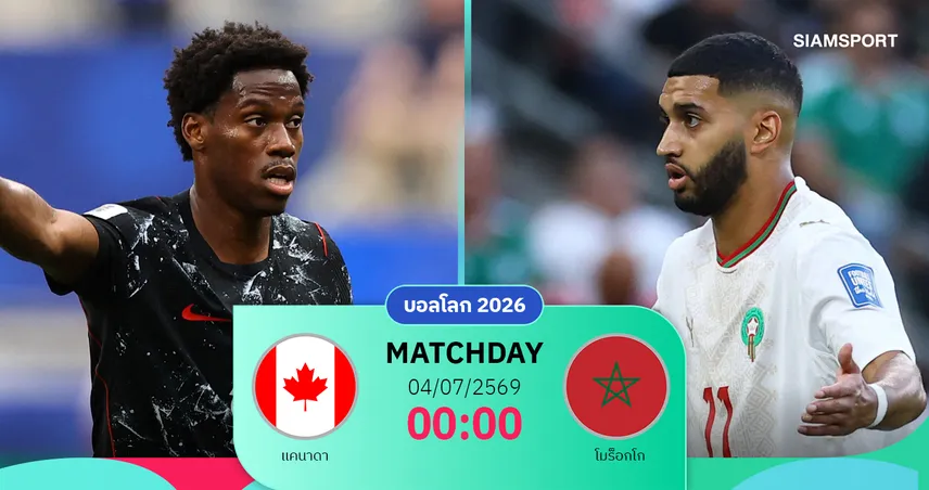 วิเคราะห์บอล แคนาดา vs โมร็อกโก 4 ก.ค. 69 : ล้างแค้นบอลโลก-ลุ้นสร้างประวัติศาสตร์เข้ารอบ