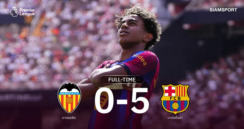 ผลบอล บาเลนเซีย 0-5 บาร์เซโลน่า : ยามาล กดเบิ้ล! เจ้าบุญทุ่มเฮ 4 นัดรวดยึดฝูงต่อ  108962