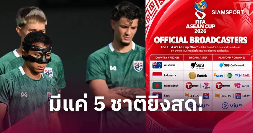 ไทย-เวียดนาม ยังไร้เงาผู้ถือสิทธิ์ยิงสด ฟีฟ่า อาเซียน คัพ 2026 109780
