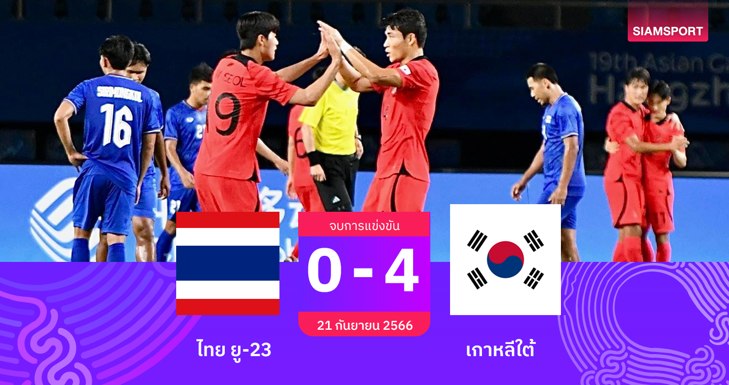 เกาหลีใต้ ฉลุย! ทีมชาติไทย ยับ ก่อนบู๊ คูเวต ชี้ชะตาเข้ารอบ เอเชียน เกมส์