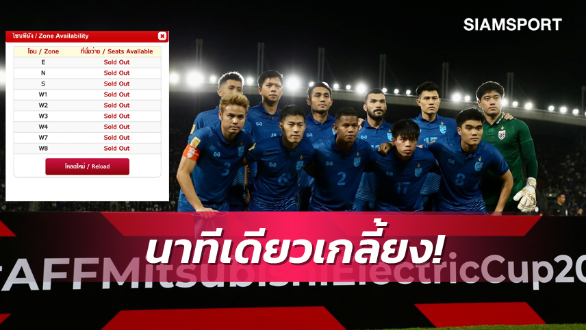 กระแสแรง! ตั๋ว ไทย พบ เวียดนาม นัดชิงเกมสองขายนาทีเดียวเกลี้ยง