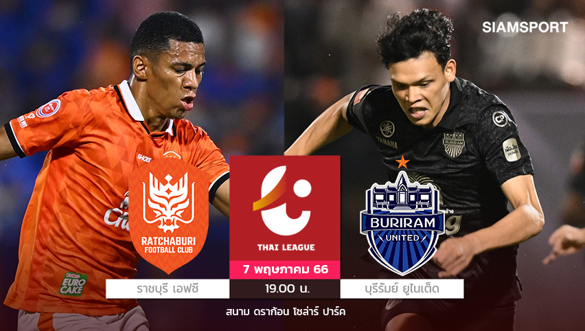 ราชบุรีได้ "สิทธิโชค-ปฐมชัย" คืนทัพปะทะแชมป์ไทยลีกบุรีรัมย์