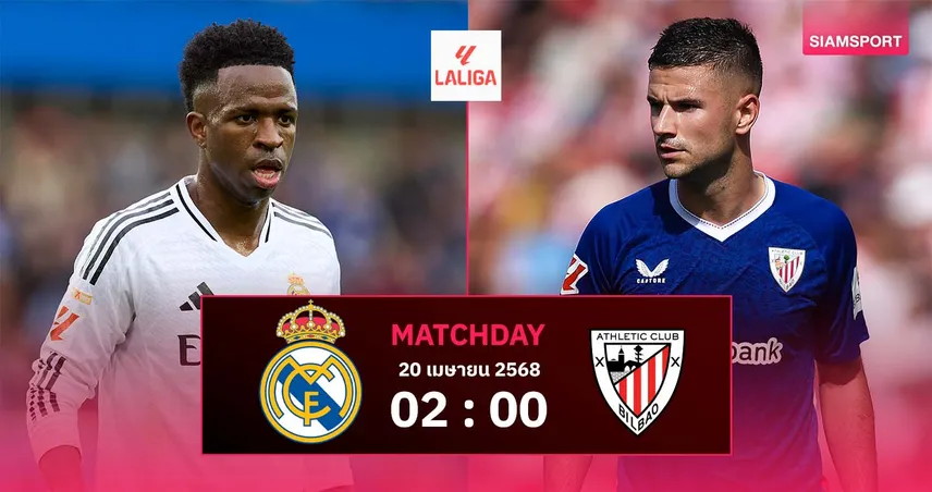 วิเคราะห์บอล เรอัล มาดริด vs แอธ.บิลเบา (20 เม.ย. 68) : ราชันลุ้นแต้มไล่บาร์ซ่า