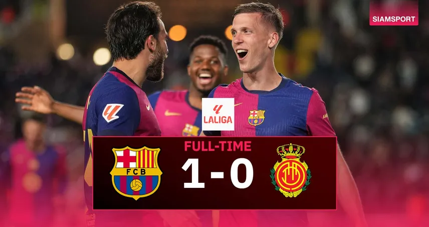 ผลบอล บาร์เซโลน่า 1-0 มายอร์ก้า (22 เม.ย.) : โอกาสยิง 40 ครั้ง! บาร์ซ่าเฉือนนำฝูงทิ้งเรอัลมาดริด 7 แต้ม