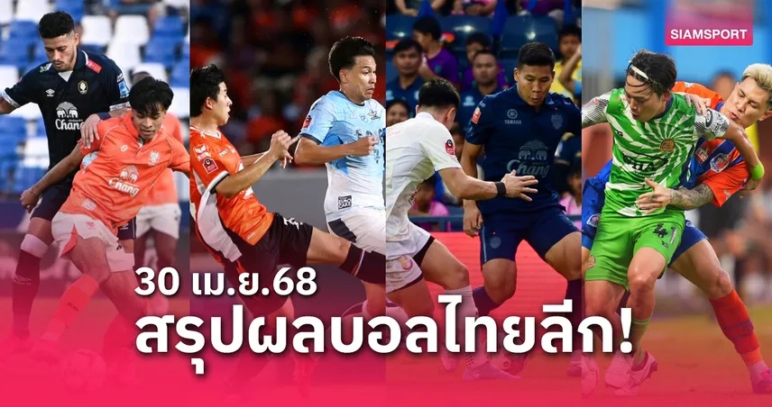  สรุปผลบอล + ตารางคะแนนไทยลีก 1 นัดสุดท้าย (30 เม.ย. 68) : บุรีรัมย์แชมป์สมัย 10, 3 ทีมตกชั้น