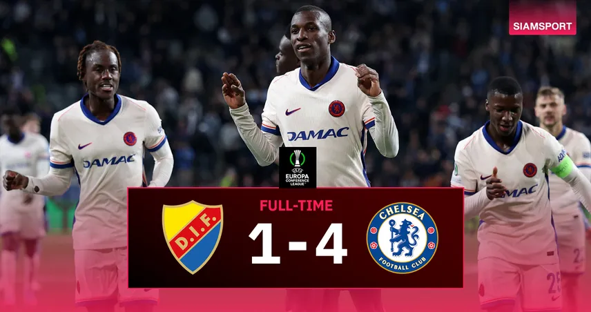 เยอร์การ์เด้น 1-4 เชลซี (1 พ.ค. 68) : แจ็คสัน เบิ้ลพาสิงห์บลูส์ยำแหลก จ่อเข้าชิงคอนเฟอเรนซ์ ลีก