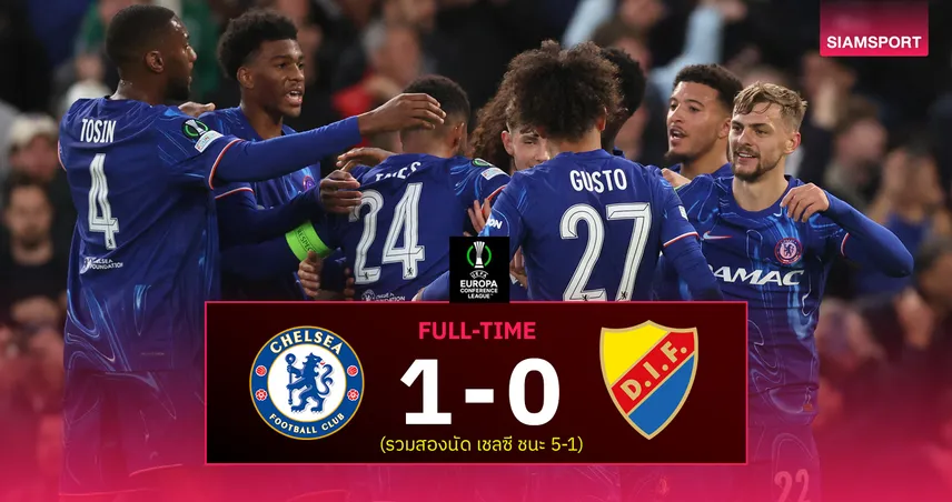 ผลบอล เชลซี 1-0 เยอร์การ์เด้น : สิงห์บลูส์ รวมผลอัดยับลิ่วชิงคอนเฟอเรนซ์ลีก