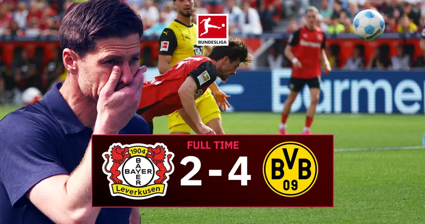 ผลบอล เลเวอร์คูเซ่น 2-4 ดอร์ทมุนด์ (11 พ.ค. 68) - อลอนโซ่ ส่งท้ายในรังกร่อย-เสือเหลืองลุ้นไป UCL นัดท้าย