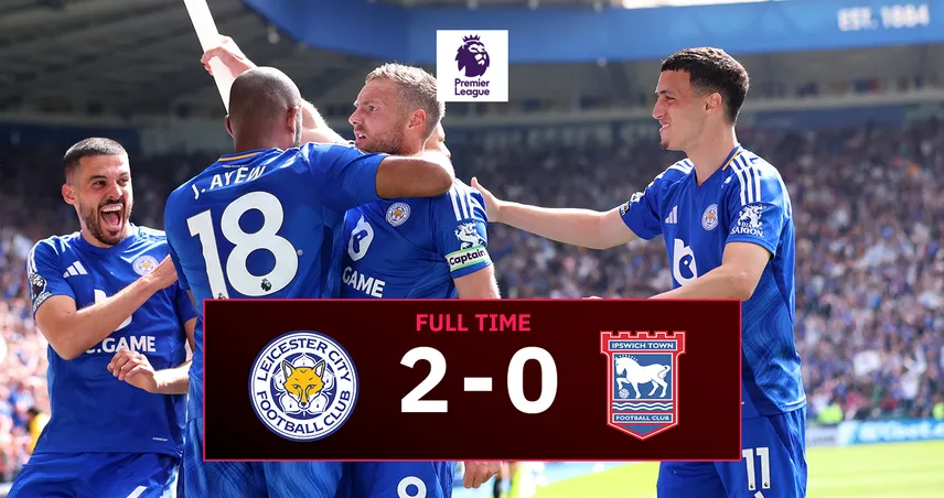 ผลบอล เลสเตอร์ 2-0 อิปสวิช : วาร์ดี้ยิงเบิกทาง ฉลองนัดที่ 500 อำลาอย่างยิ่งใหญ่