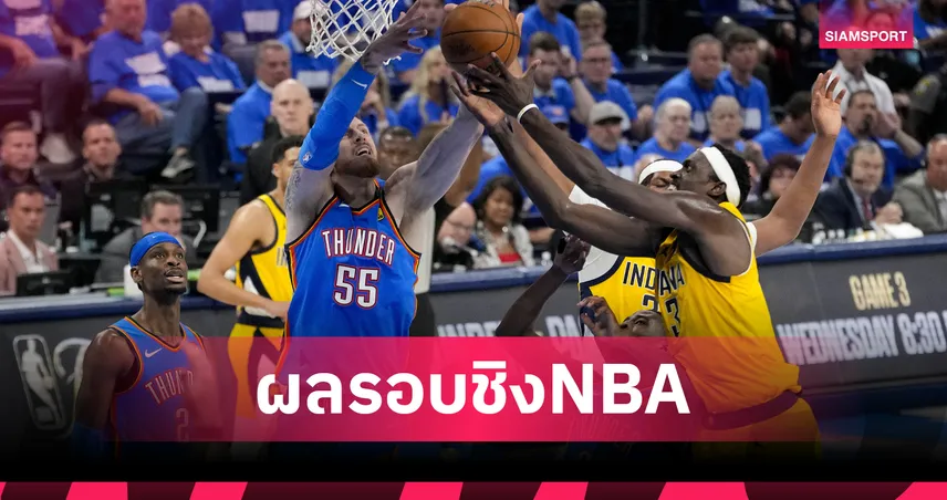 ํธันเดอร์ คืนฟอร์มถล่ม เพเซอร์ส ตีเสมอ 1-1 เกม รอบชิงNBA