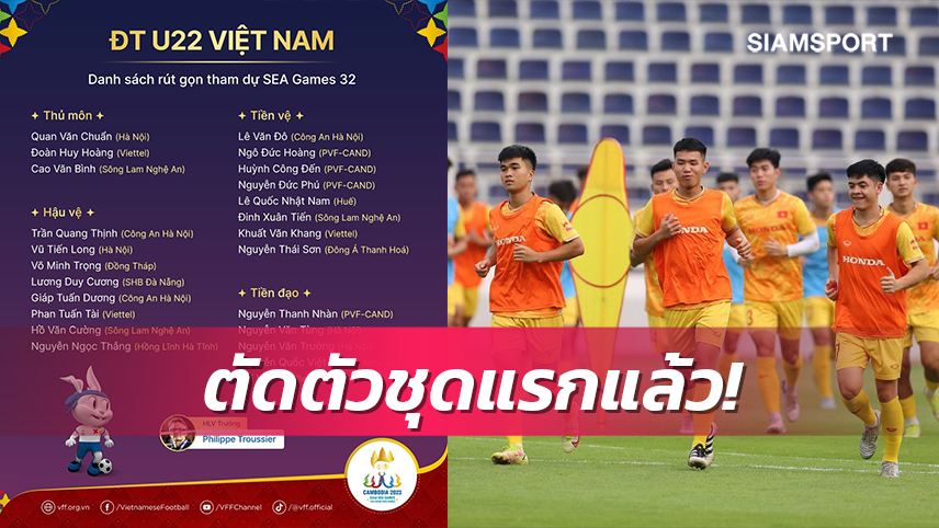 ทรุสซิเยร์ตัดตัวแข้งซีเกมส์ชุดแรกเหลือ24รายแล้ว