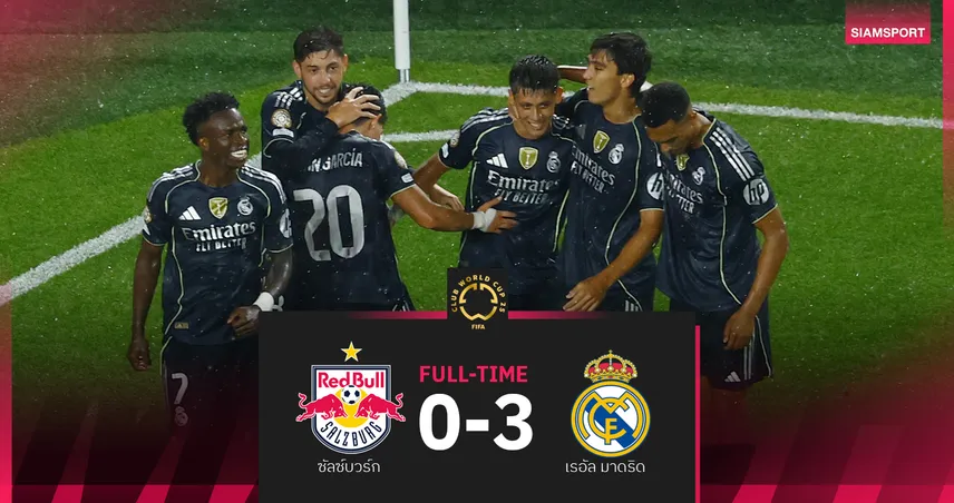 ผลบอล เรอัล มาดริด 3-0 ซัลซ์บวร์ก : วินิซิอุส ยิง 1 จ่าย 1 พาราชันซิวแชมป์กลุ่มสโมสรโลก