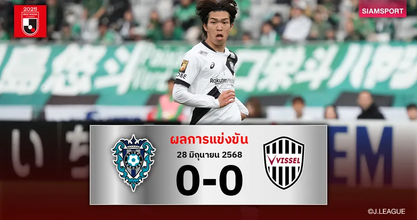 ผลบอล วิสเซล โกเบ เจาะไม่เข้าเจ๊า อวิสป้า จืด ตามจ่าฝูงเหลือ 4 แต้ม 