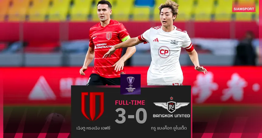 เฉิงตู หรงเฉิง ถล่ม ทรู แบงค็อก 3-0 ลิ่ว ACL อีลิท รอบลีก แข้งเทพหล่น ACL2