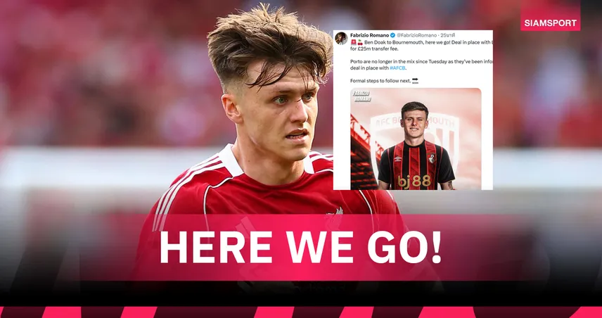 ปิดดีลสุดร้อน! บอร์นมัธ คว้า เบน โด๊ค จาก ลิเวอร์พูล ค่าตัว 25 ล้านปอนด์