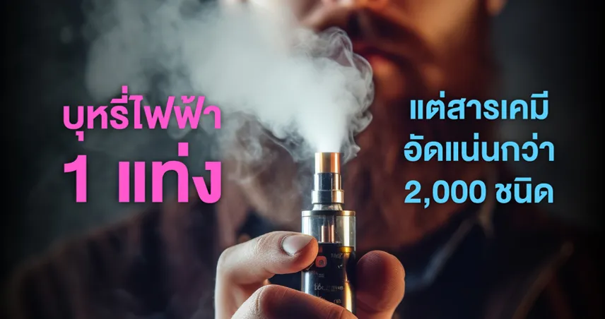  1 แท่ง แต่มีสารพิษอัดแน่นกว่า 2000 ชนิด...“ไอน้ำมันระเหย” : ภัยลับจากบุหรี่ไฟฟ้า