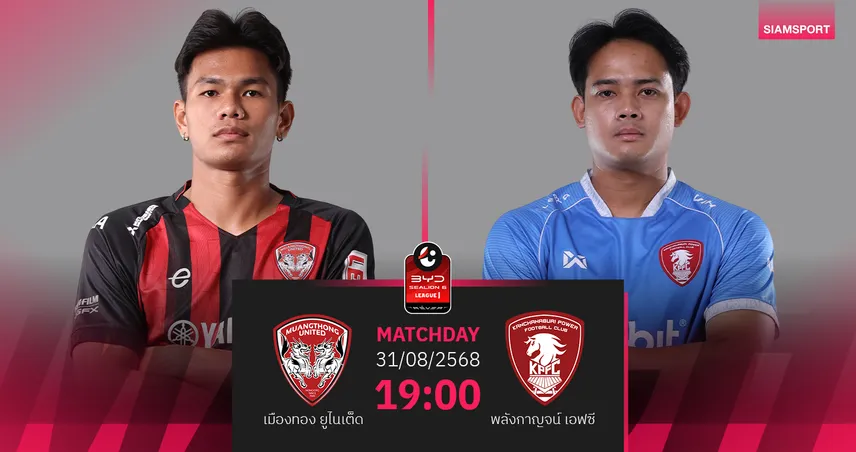 วิเคราะห์บอล เมืองทอง vs พลังกาญจน์ (31 ส.ค. 68) : กิเลนมั่นใจเก็บชัย