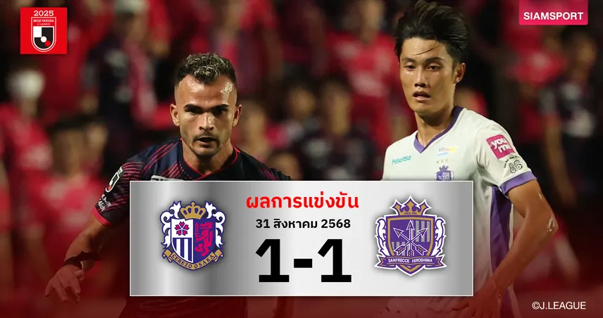 ผลบอล เซเรโซ่ โอซาก้า 1-1 ซานเฟรซเซ่! ทีมเยือนได้ซูเปอร์ซับซัดเจ๊่าตามจ่าฝูง 4 แต้ม