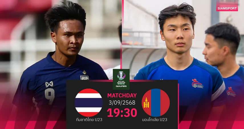 วิเคราะห์บอล ทีมชาติไทย U23 vs มองโกเลีย U23 (3 ก.ย. 68) : ประเดิมคัดเอเชีย ลุ้น 3 แต้มเปิดหัว