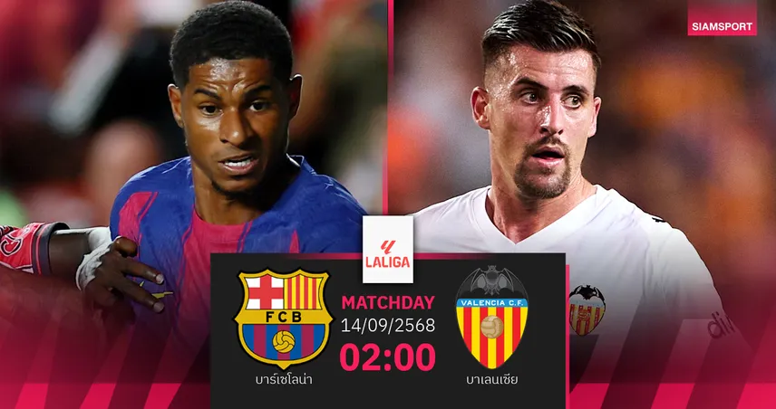 วิเคราะห์บอล บาร์เซโลน่า vs บาเลนเซีย 14 ก.ย. 68 : แชมป์เก่าหวังคืนฟอร์มเก่ง