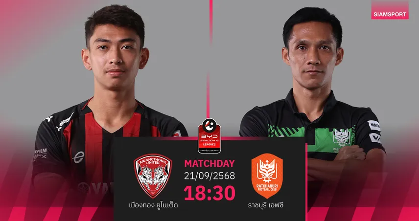 วิเคราะห์บอล เมืองทอง พบ ราชบุรี (21 ก.ย. 68) : กิเลนฟอร์มโหดในรัง