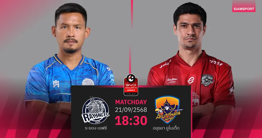 วิเคราะห์บอล ระยอง พบ อยุธยา (21 ก.ย. 68) : ลุ้นแบ่งแต้ม
