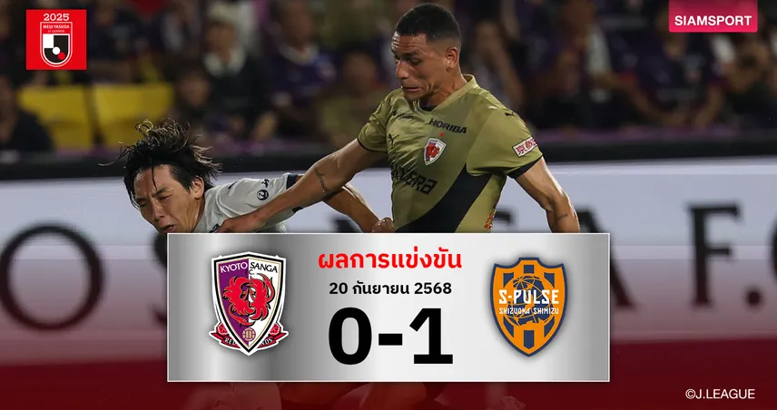 ผลบอลเจลีก : เกียวโต ซังงะ เซ็งพังคาบ้านโดน ชิมิสึ เอส-พัลส์ บุกเชือด 1-0 หล่นจ่าฝูงสุดช้ำ