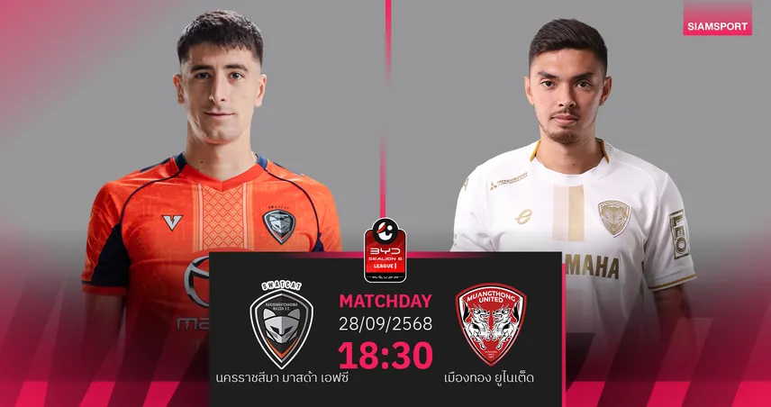 วิเคราะห์บอล นครราชสีมา มาสด้าฯ vs เมืองทองฯ (27 ก.ย.68) : ลุ้นทีมเยือนบุกเฉือนชัย