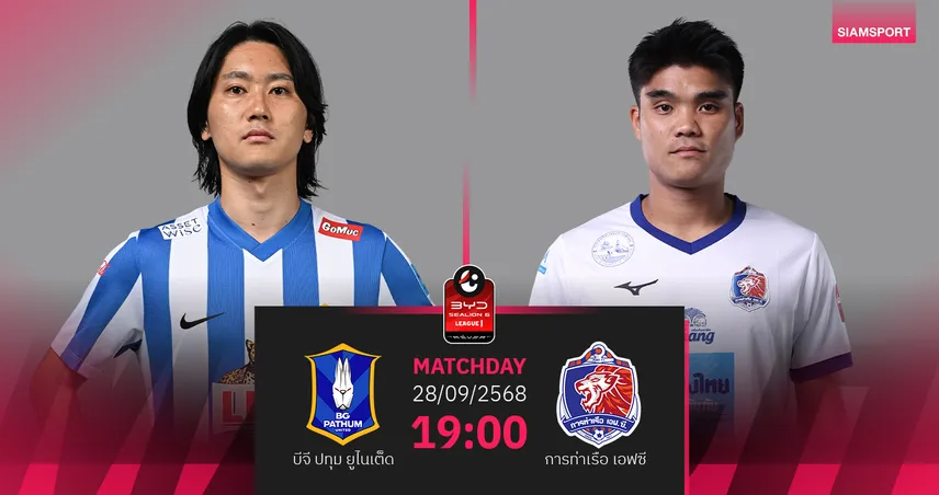 วิเคราะห์บอล บีจี ปทุม vs การท่าเรือ (27 ก.ย.68) : ทีมเยือนมีลุ้นบุกชนะ