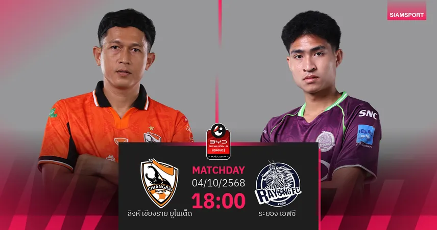 วิเคราะห์บอล สิงห์ เชียงรายฯ พบ ระยอง (4 ต.ค. 68) : เชียงรายฯ ลุ้นเฮในรัง