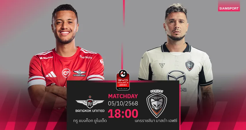 วิเคราะห์บอล ทรู แบงค็อกฯ พบ นครราชสีมา (5 ต.ค. 68) : แข้งเทพ พร้อมล่า 3 แต้ม