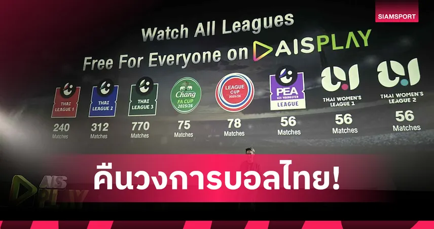  AIS ทุ่มสุดตัว! ถ่ายสดฟุตบอลไทย 1,000 นัด ลีก 3 ครบทุกคู่ ยาว 6 ปี