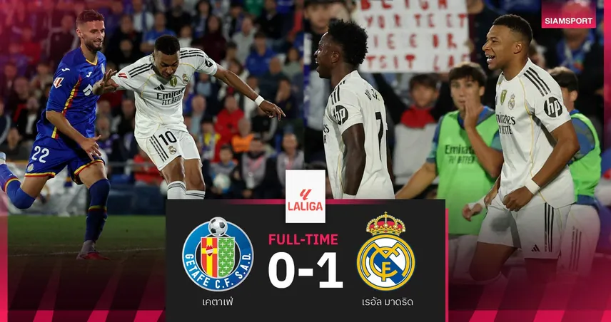 ผลบอล เคตาเฟ่ 0-1 เรอัล มาดริด| "ราชันชุดขาว" แซงขึ้นฝูงก่อนบู๊บาร์ซ่าวีกหน้า