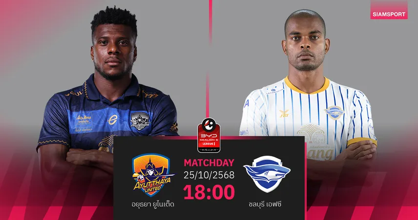 วิเคราะห์บอล อยุธยา พบ ชลบุรี (25ต.ค. 68) : ชลบุรีบุกล่าชัยแรก