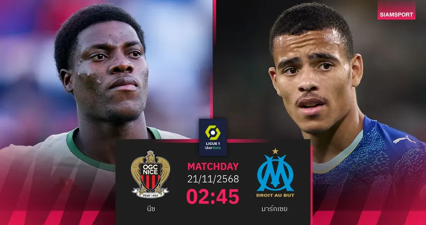 วิเคราะห์บอล นีซ vs มาร์กเซย 21 พ.ย. 68 : โอแอ็มลุ้นเฮขึ้นจ่าฝูงลีกเอิง