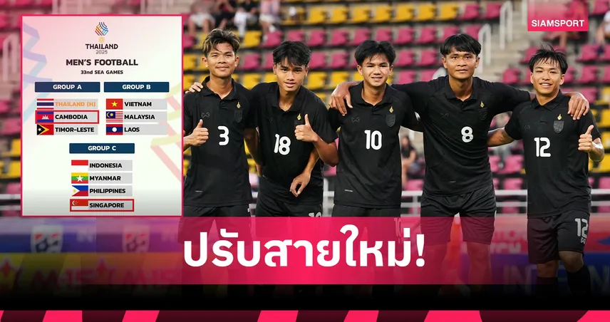 สิงคโปร์ถูกโยกกลุ่มเอร่วมไทยศึกบอลชายซีเกมส์ หลังกัมพูชาถอนบู๊ 8 ชนิดกีฬา