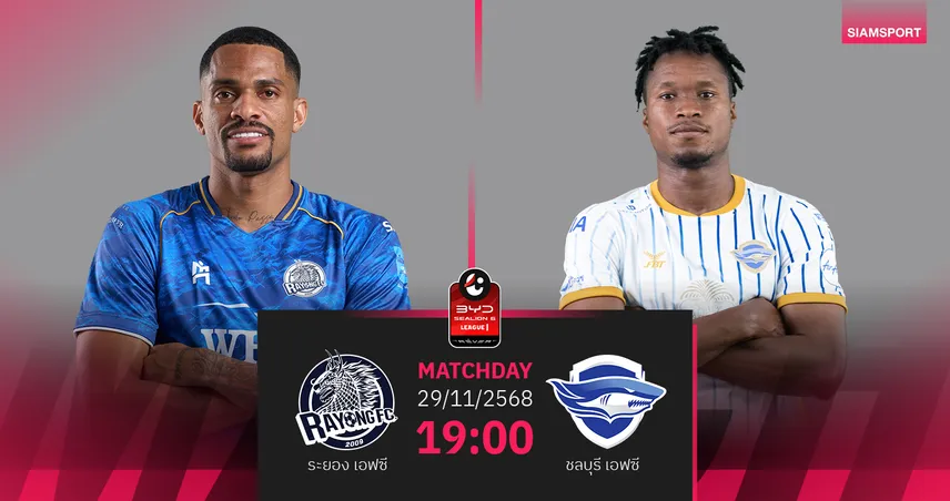 วิเคราะห์บอล ระยอง พบ ชลบุรี (29 พ.ย. 68) : ชลบุรีบุกมีแต้ม  