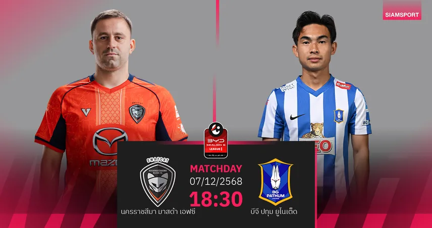 วิเคราะห์บอล นครราชสีมาฯ พบ บีจี ปทุม (7 ธ.ค. 68) : บีจีบุกเก็บ3แต้ม