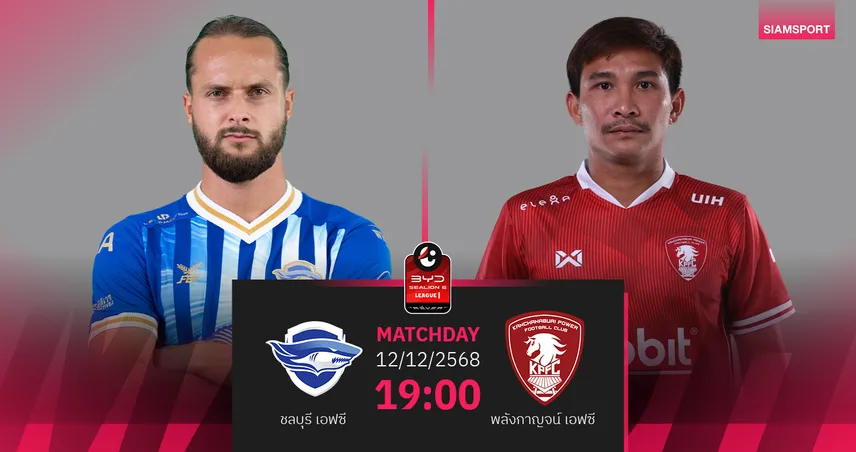 วิเคราะห์บอล ชลบุรี พบ พลังกาญจน์ (12 ธ.ค. 68) : ฉลามชลเก็บชัยในบ้าน