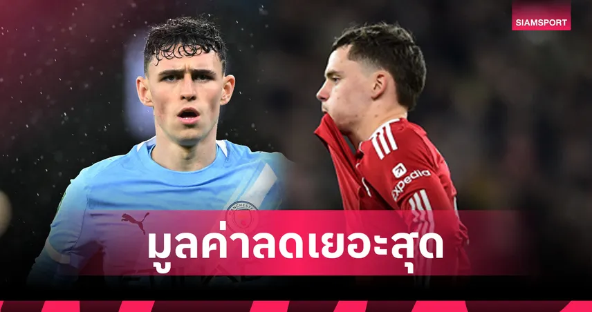 สองแข้ง แมนซิตี้ นำโด่ง! เวียร์ตซ์ ติดโผ 10 นักเตะมูลค่าลดหนักสุดปี 2025