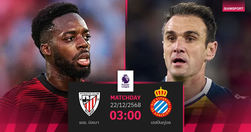 วิเคราะห์บอล แอธ.บิลเบา vs เอสปันญ่อล 22 ธ.ค. 68 : สิงโตบาสก์รับศึกม้ามืดฟอร์มแรง