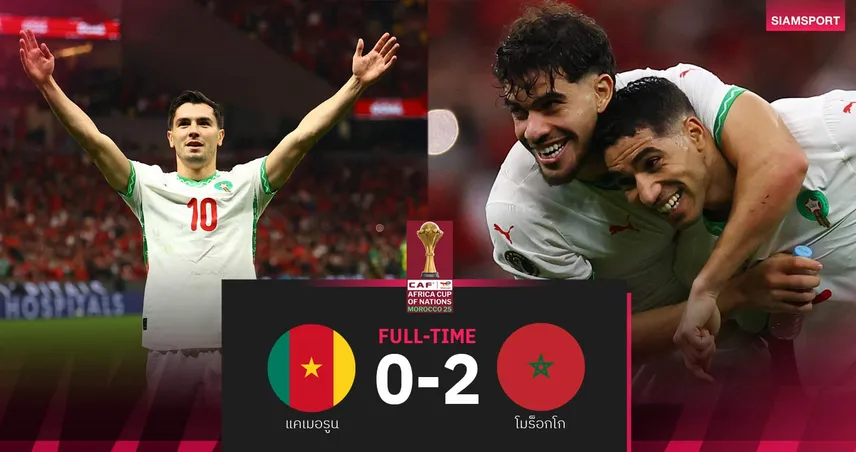 ผลบอล แคเมอรูน 0-2 โมร็อกโก| เจ้าภาพอัดหมอผีลิ่วตัดเชือก AFCON
