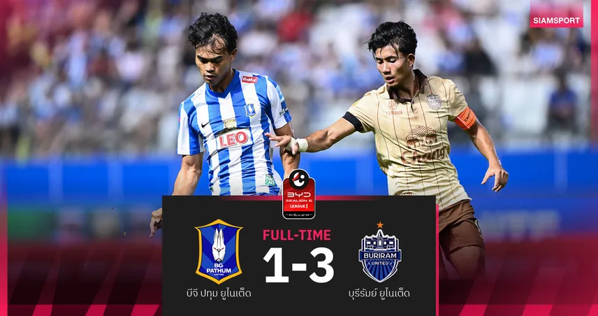 บุรีรัมย์ บุกอัด บีจี ปทุม 3-1 ยึดจ่าฝูง BYD SEALION 6 ลีกหนึ่ง 