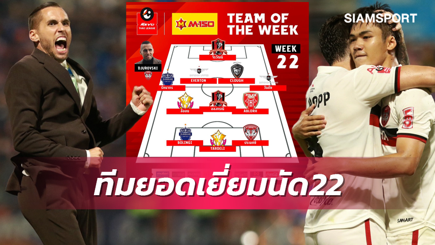 "มาริโอ" กึ๋นเจ๋ง, "ปรเมศย์"ยิงคม ไทยลีกประกาศทีมยอดเยี่ยมนัด22